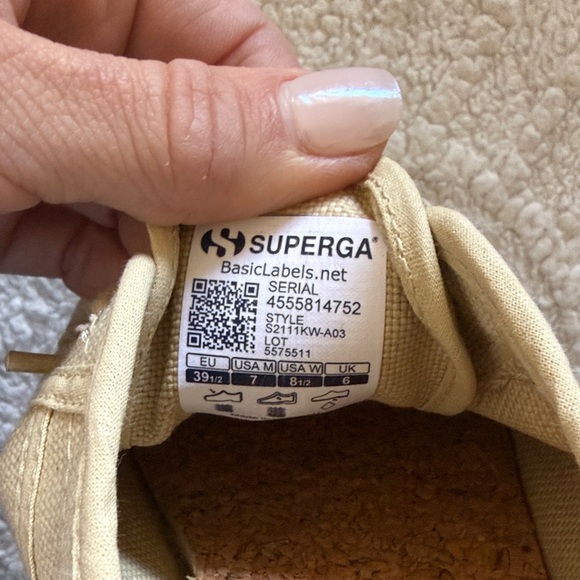 Superga Beige Canvas Lace-Up Sneakers - Picture 9 of 10